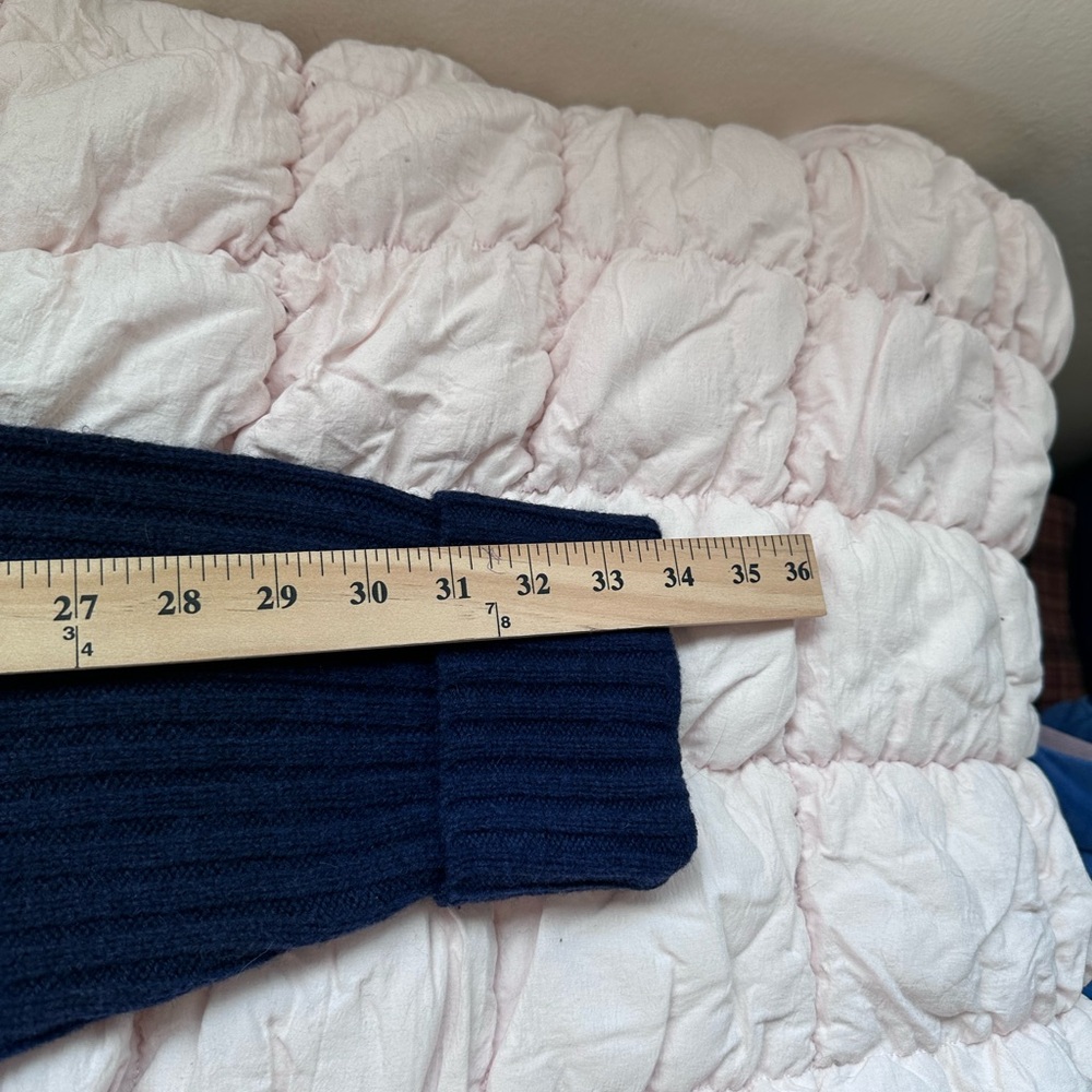 Vintage L.L.Bean Navy Blue Merino Lambswool Sweater Men’s XL Military - Picture 8 of 8